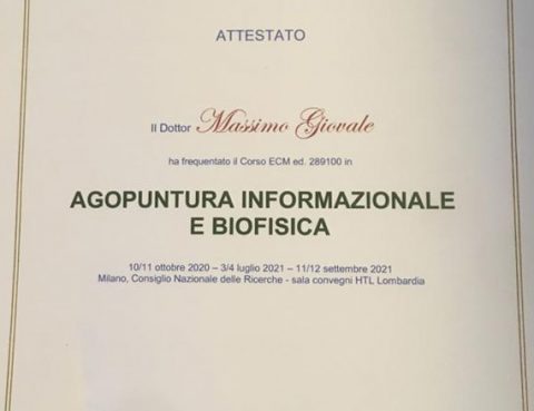 agopuntura e biofisica certificato massimo giovale